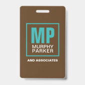 Earthy Natural Brown Monogram Logo-Foto Ausweis (Rückseite)