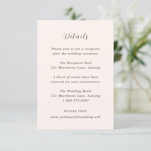 Earthy Neutral Modern Wedding Begleitkarte (Stehend Vorderseite)