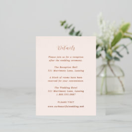 Earthy Neutral Modern Wedding Foil Enclosure Card Folie Einladungspostkarte