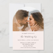 Earthy Neutral Photo Modern Wedding Einladung (Vorderseite)