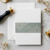 Earthy Olive Classic Elegante Script Wedding Einladungsbanderole