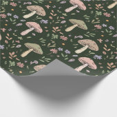 Earthy Olive Green Fungi Seamless Pattern Geschenkpapier (Ecke)