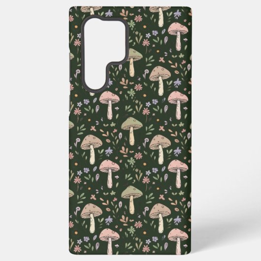 Earthy Olive Green Fungi Seamless Pattern Rustic Samsung Galaxy Hülle (Rückseite)