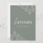 Earthy Olive Minimal Damask Script Fevor Sign (Vorderseite)