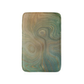 Earthy Olive Strata | Green und Gold Ink Agate Badematte (Vorderseite Vertikal)