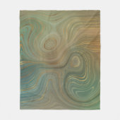 Earthy Olive Strata | Green und Gold Ink Agate Fleecedecke (Vorderseite)