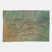 Earthy Olive Strata | Green und Gold Ink Agate Geschirrtuch (Horizontal)