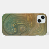 Earthy Olive Strata | Green und Gold Ink Agate iPhone Hülle (Rückseite (Horizontal))