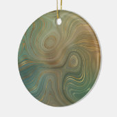 Earthy Olive Strata | Green und Gold Ink Agate Keramik Ornament (Links)