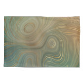 Earthy Olive Strata | Green und Gold Ink Agate Kissenbezug (Rückseite)