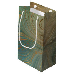 Earthy Olive Strata   Green und Gold Ink Agate Kleine Geschenktüte