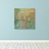 Earthy Olive Strata | Green und Gold Ink Agate Leinwanddruck (Insitu (Holzboden))