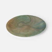 Earthy Olive Strata | Green und Gold Ink Agate Pappteller (Schrägansicht)