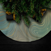 Earthy Olive Strata | Green und Gold Ink Agate Polyester Weihnachtsbaumdecke