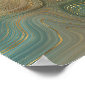 Earthy Olive Strata | Green und Gold Ink Agate Poster (Ecke)