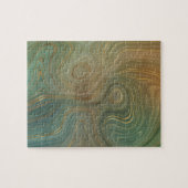 Earthy Olive Strata | Green und Gold Ink Agate Puzzle (Horizontal)