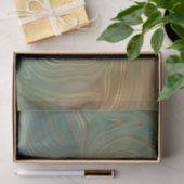 Earthy Olive Strata | Green und Gold Ink Agate Seidenpapier (Geschenk)