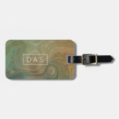 Earthy Olive Strata | Green und Gold Tinte Custom Gepäckanhänger (Vorderseite horizontal)