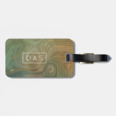 Earthy Olive Strata | Green und Gold Tinte Custom Gepäckanhänger (Rückseite horizontal)