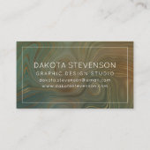 Earthy Olive Strata | Green und Gold Tinte Custom Visitenkarte (Rückseite)