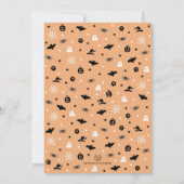 Earthy Orange Black Halloween Ghost Boy Birthday Einladung (Rückseite)