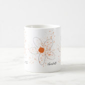 Earthy orange modern florals name script white kaffeetasse (Mittel)