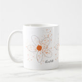 Earthy orange modern florals name script white kaffeetasse (Links)