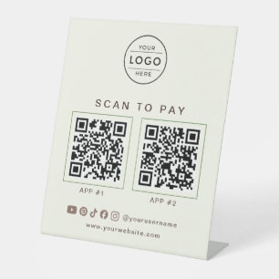 Earthy Organic Coffee Shop 2 QR Geschäftsschild Sockelschild