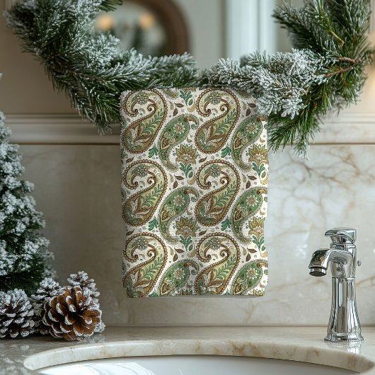 Earthy Paisley Towel Boho Gift for Grandparents Badhandtuch Set