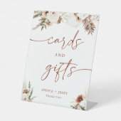 Earthy Pampas Blossom Cards and Gifts Wedding Sockelschild (Vorderseite)