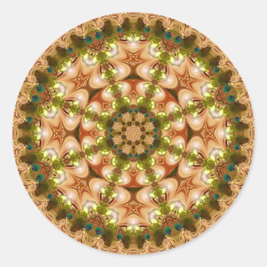 Earthy Pastel Geometric Mandala Sticker (Vorderseite)