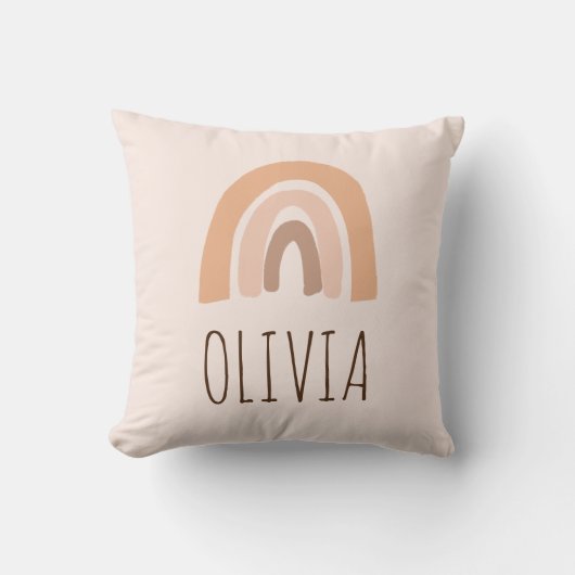 Earthy Pastel Rainbow Girl Birthday Gift Kissen (Vorderseite)