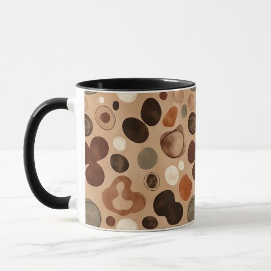 Earthy Pebble Pattern Mug – Warm Stone Dots Tasse (Links)