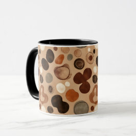 Earthy Pebble Pattern Mug – Warm Stone Dots Tasse
