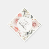 Earthy Pink Blume Elegant Boho Wedding Serviette (Ecke)