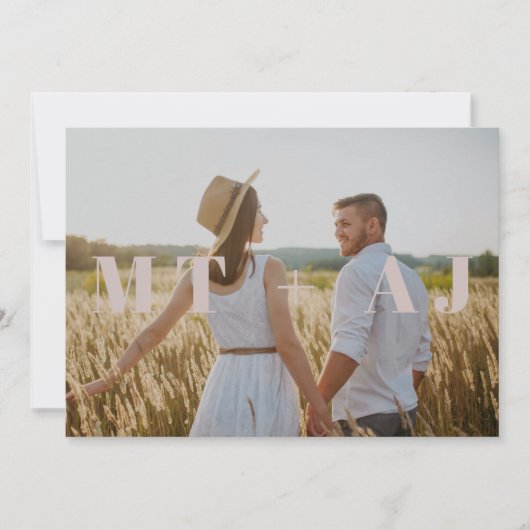 Earthy Plum Save the Date Monogram Overlay-Foto (Vorderseite)