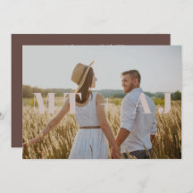 Earthy Plum Save the Date Monogram Overlay-Foto
