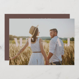Earthy Plum Save the Date Monogram Overlay-Foto