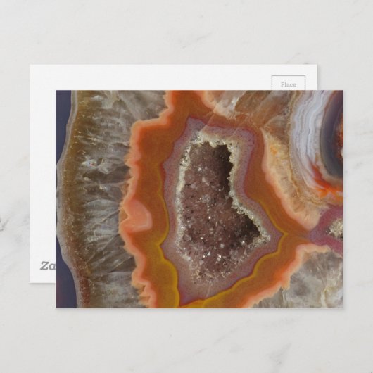 Earthy Quartz Crystal Druzy Postkarte (Vorne/Hinten)