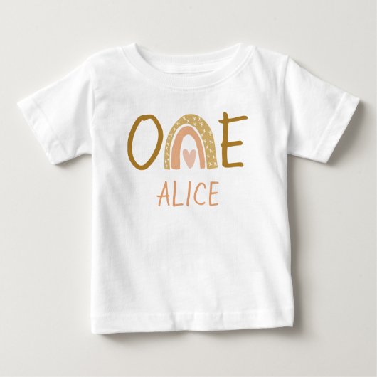 Earthy Rainbow 1b Birthday Girl Baby T - Shirt (Vorderseite)
