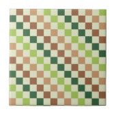 Earthy rainbow diagonal checkerboard pattern fliese (Vorderseite)