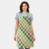 Earthy rainbow diagonal checkerboard pattern schürze (Getragen)