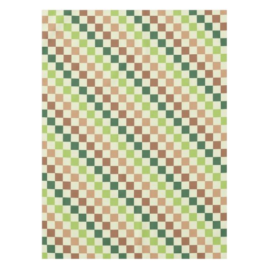 Earthy rainbow diagonal checkerboard pattern tischdecke (Vorderseite)