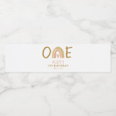 Earthy Rainbow Girl 1. Geburtstag Party Wasserflaschenetikett (Einzelnes Label)