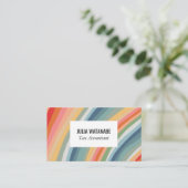 Earthy Rainbow Stripes QR Code Social Media Chic Visitenkarte (Stehend Vorderseite)