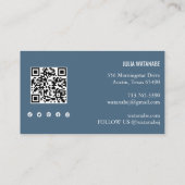 Earthy Rainbow Stripes QR Code Social Media Chic Visitenkarte (Rückseite)