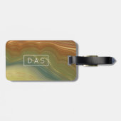 Earthy Retro Strata | Vintager neutraler Gatter Gepäckanhänger (Rückseite horizontal)