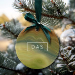 Earthy Retro Strata | Vintages neutrales Tone-Agat Keramik Ornament<br><div class="desc">Elegante, raffinierte Schichten aus mystischem Bio Agathgestein mit herrlichen Ecken und fließenden Strömen von eleganten Imitaten metallische Folie für eine schöne marmorfarbene Aquarellstruktur. Die konzeptuelle moderne abstrakte Ästhetik bringt einen sanften Luxus mit sich, der einen vollkommenen Pop von Farbe und persönlichem Stil schafft. Auch übertragbar auf Schul-/Büromaterial oder Dekoration für...</div>
