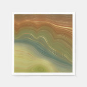 Earthy Retro Strata | Vintages neutrales Tone-Agat Serviette (Vorderseite)