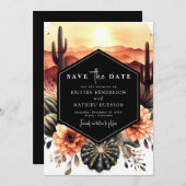 Earthy Romantic Cactus Wedding Save The Date (Vorne/Hinten)